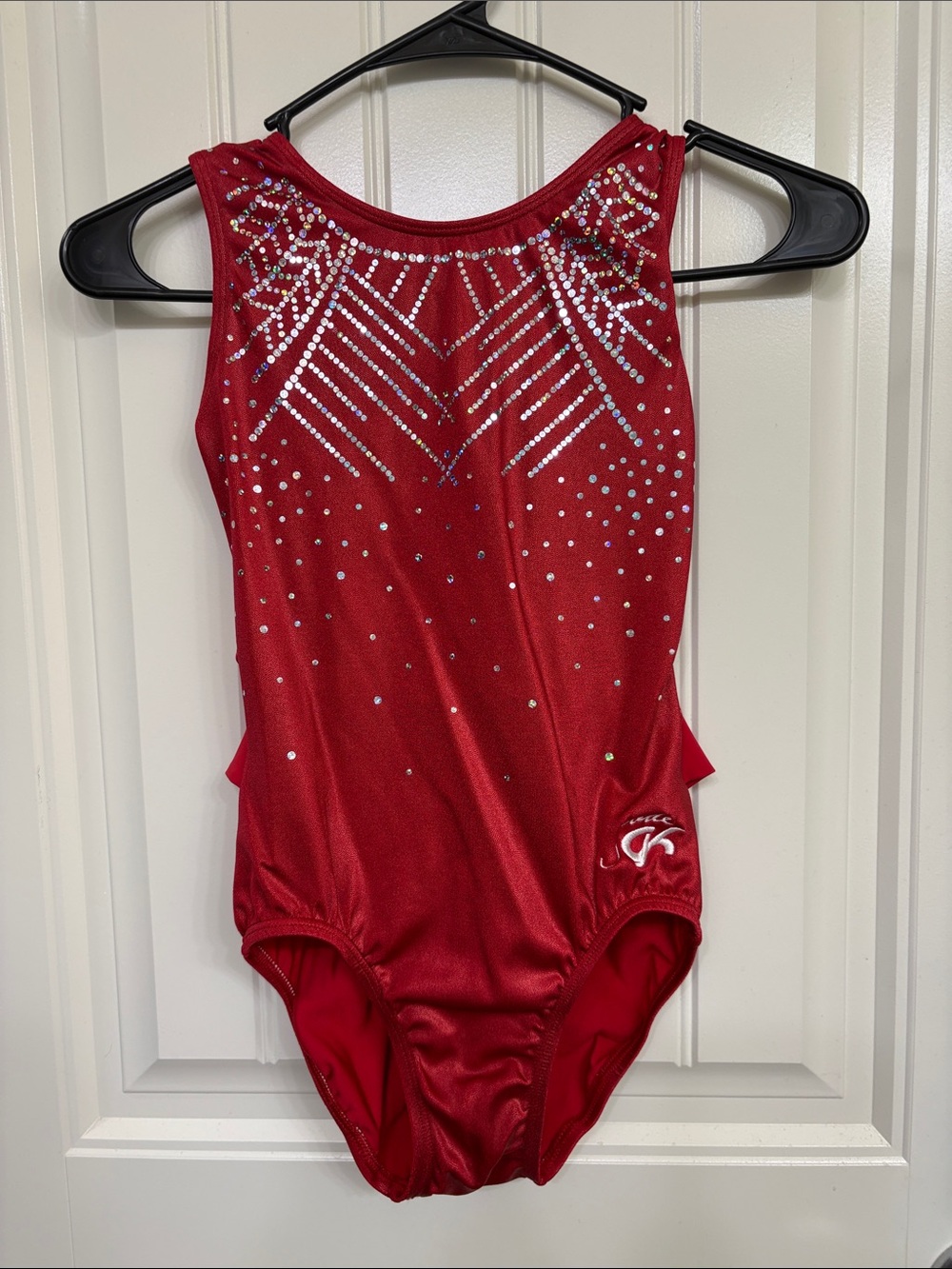 GK Jade Red Sparkle Gymnastics Leotard AM
